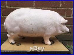 Vintage Cast Iron Oversized Butchers Shop Piggy Bank Circa 1960