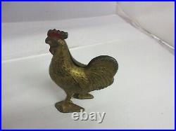Vintage Cast Iron Rooster Bank 313