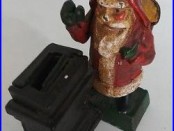 Vintage Cast Iron Santa Claus Mechanical Bank Shepard