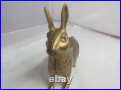 Vintage Cast Iron Standing Rabbit Savings Bank 791