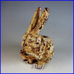 Vintage Cast Iron Still Bank Seated Bunny Rabbit
