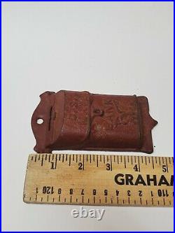 Vintage Cast Iron Us Mail Bank Red 1920's Wall Hanging Bank Antique Collectible