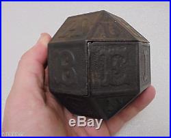 Vintage Childs Toy alphabet block Cast Iron Money Box Piggy Bank