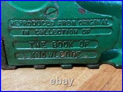 Vintage Earlier Artillery Book of Knowledge Cast Iron Mechanical Coin Bank