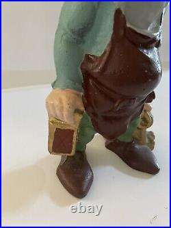 Vintage Gnome Keeper Of The Keys Cast Iron Bank 10x5 Excellent Condition