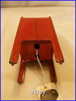 Vintage HUBLEY Large, Red U. S. AIR MAIL BOX CAST IRON ANTIQUE BANK, Unusual find