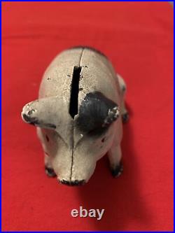 Vintage Hubley Cast Iron Pig 1930's Coin Bank Old House Estate Sale Find Piggy