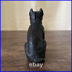 Vintage Hubley Cast Iron Still Bank Boston Terrier Sitting Dog Antique No 826