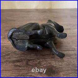 Vintage Hubley Cast Iron Still Bank Boston Terrier Sitting Dog Antique No 826