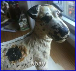 Vintage Hubley Cast Iron Terrier Dog. Door Stop or Bank