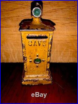 Vintage Hubley Stop/Save Cast Iron Coin Bank