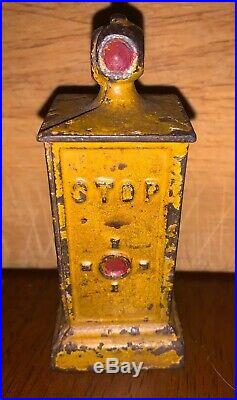 Vintage Hubley Stop/Save Cast Iron Coin Bank
