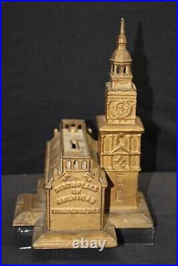 Vintage Independence Hall Cast Iron Coin Bank Created In 1875 By Enterprise Mfg