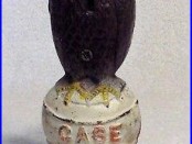 Vintage J. I. Case Old Abe Tractor Eagle Head Cast Iron Coin Bank