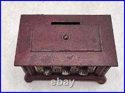Vintage Kenton Toys Radio Safe Still Bank with 3 Combination Lock Dials Cast Iron