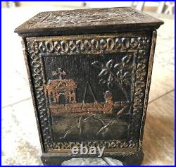 Vintage Kyser and Rex Cast Iron Young America Coin Bank 1882 with Key