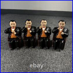 Vintage Lot Of 4 Tammany Cast Iron Mechanical Bank Man in Chair Untested