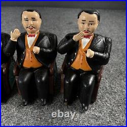Vintage Lot Of 4 Tammany Cast Iron Mechanical Bank Man in Chair Untested