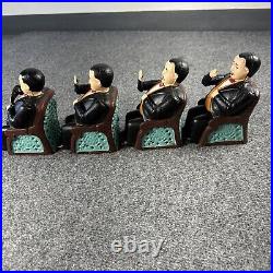Vintage Lot Of 4 Tammany Cast Iron Mechanical Bank Man in Chair Untested