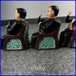 Vintage Lot Of 4 Tammany Cast Iron Mechanical Bank Man in Chair Untested