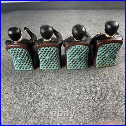 Vintage Lot Of 4 Tammany Cast Iron Mechanical Bank Man in Chair Untested