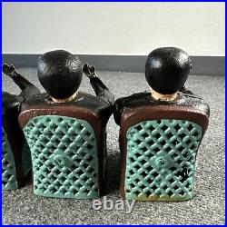 Vintage Lot Of 4 Tammany Cast Iron Mechanical Bank Man in Chair Untested