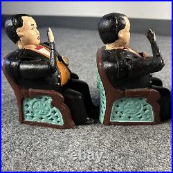 Vintage Lot Of 4 Tammany Cast Iron Mechanical Bank Man in Chair Untested