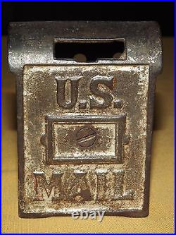 Vintage Money U. S. Mail Cast Iron Metal Coin Bank