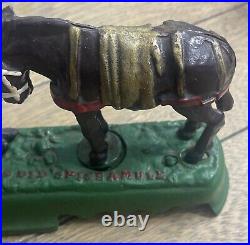 Vintage Mule and Man Cast Iron Mechanical Bank- Vintage Working Collectible