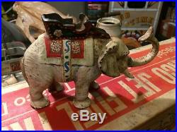Vintage ORIGINAL Cast Iron Mechanical Elephant Bank