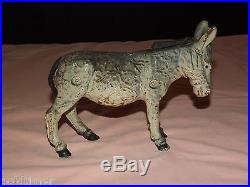 Vintage Old Cast Iron Donkey Coin Bank