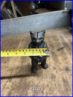 Vintage Old Rare PAT APD FOR Cast Iron Black Bear Coin Savings Bank Figure USA