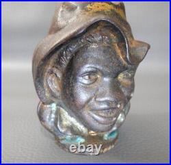 Vintage Original Johnny Griffin Cast Iron Coin Bank By A. C. Williams 1900's