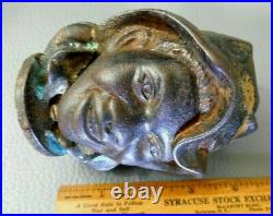 Vintage Original Johnny Griffin Cast Iron Coin Bank By A. C. Williams 1900's