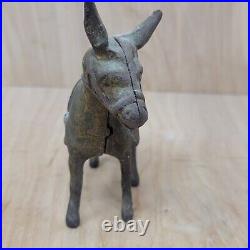 Vintage Penny Bank Cast Iron Donkey Burro Mule Still