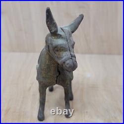 Vintage Penny Bank Cast Iron Donkey Burro Mule Still