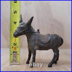 Vintage Penny Bank Cast Iron Donkey Burro Mule Still