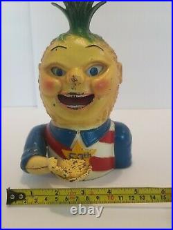 Vintage Penny Pineapple 1960 Hawaii 50th State Cast Iron Mechanical Bank Works