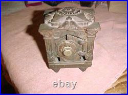 Vintage RARE Miniature KLOTZ MFG Co. Cast Iron Still Bank Door Safe 4 1/2 H