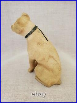 Vintage RCA Victor Cast Iron Nipper Dog Coin Bank 1930's Phonograph Mascot