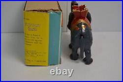 Vintage Sampao Cast Iron Circus Elephant Piggy Bank Taiwan NOS With Original Box