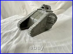 Vintage Tank Bank USA 1918 Cast Iron WW1 Tank Large