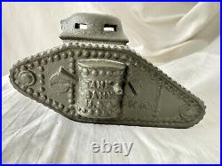 Vintage Tank Bank USA 1918 Cast Iron WW1 Tank Large
