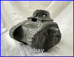 Vintage Tank Bank USA 1918 Cast Iron WW1 Tank Large