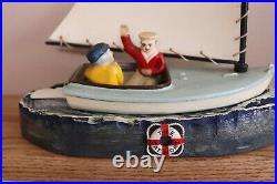 Vintage The Cat Boat cast iron mechanical bank