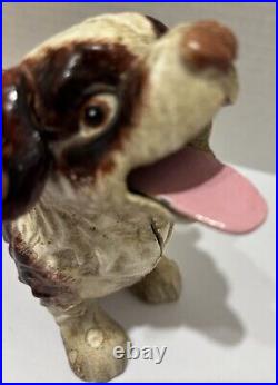 Vintage Toscano Cavalier King Charles Spaniel Dog Bank Cast Iron Mechanical USA Vintage Toscano Cavalier King Charles Spaniel Dog Bank Cast Iron Mechanical USA
