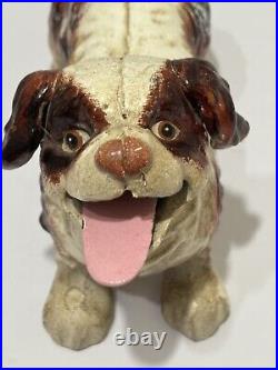 Vintage Toscano Cavalier King Charles Spaniel Dog Bank Cast Iron Mechanical USA Vintage Toscano Cavalier King Charles Spaniel Dog Bank Cast Iron Mechanical USA