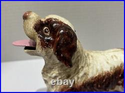 Vintage Toscano Cavalier King Charles Spaniel Dog Bank Cast Iron Mechanical USA Vintage Toscano Cavalier King Charles Spaniel Dog Bank Cast Iron Mechanical USA