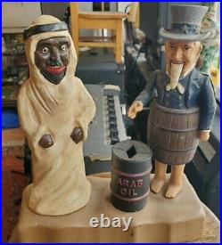 Vintage Uncle Sam Arab Cast Iron Coin Bank Arab Oil 1975 John Wright Collection