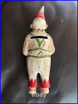 Vintage antique cast iron still bank 6 clown A. C Williams